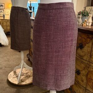 Eileen Fisher Brown Linen Pencil Skirt-Unlined Linen